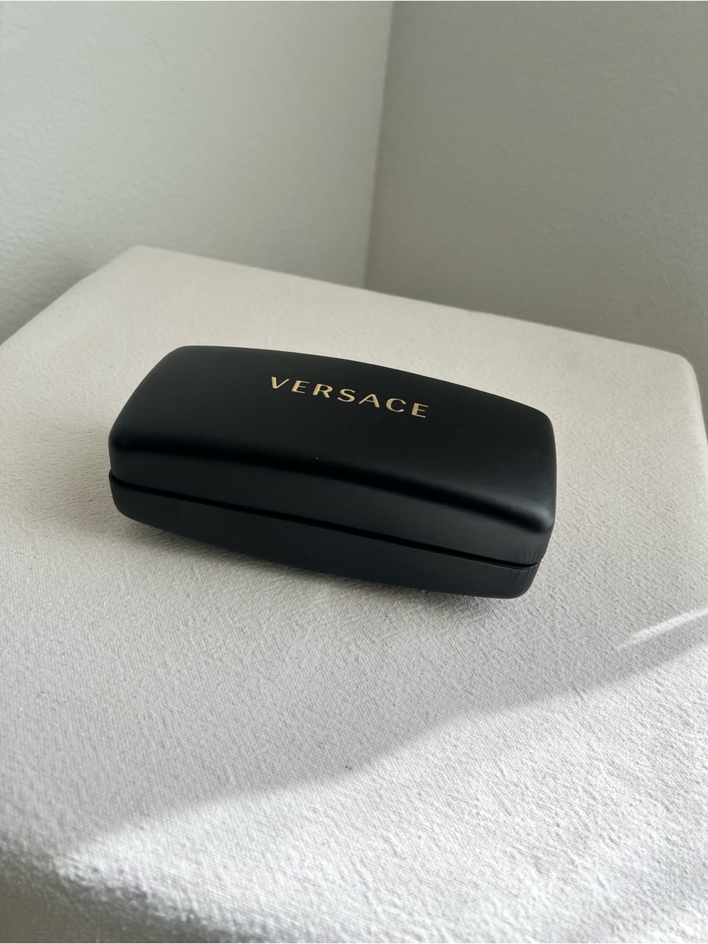 Versace Black Eyewear Case with Gold Lettering - Picture 1 of 3